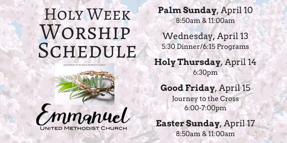 Holy Week Worship Schedule slider 2022