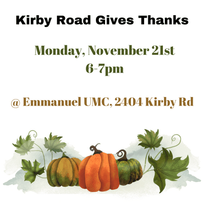 Kirby road gives thanks at Emmanuel