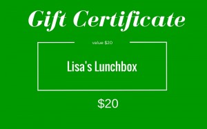 Lisa's Lunchbox Gift Certificate   